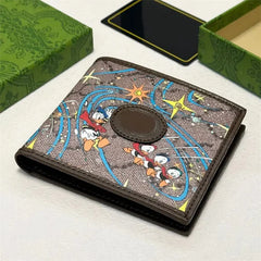 Gucci X Disney Wallet Men's Donald Duck Canvas & Leather Bifold